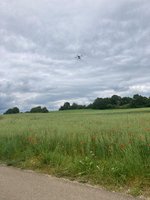 Drohne überfliegt Bio-Acker