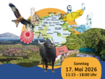 Plakat zum Willkommensfest; Fotografie: Geschäftsstelle Biosphärengebiet Schwäbische Alb.